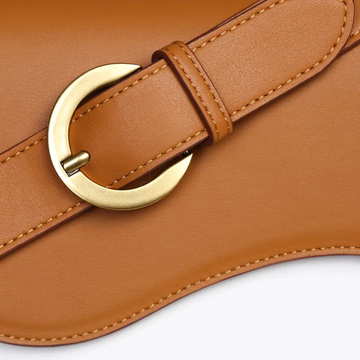 Sunrise Cactus Leather Vegan Crossbody Bag | Chestnut Honey