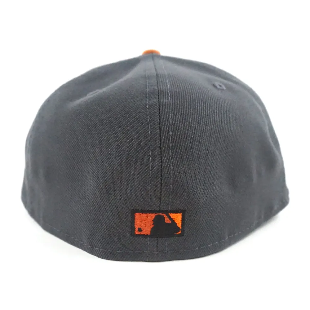 Tampa Bay Devil Rays INAUGURAL SEASON 1998 New Era 59Fifty Fitted Hat (Dark Gray Burn Orange Rust Under Brim)
