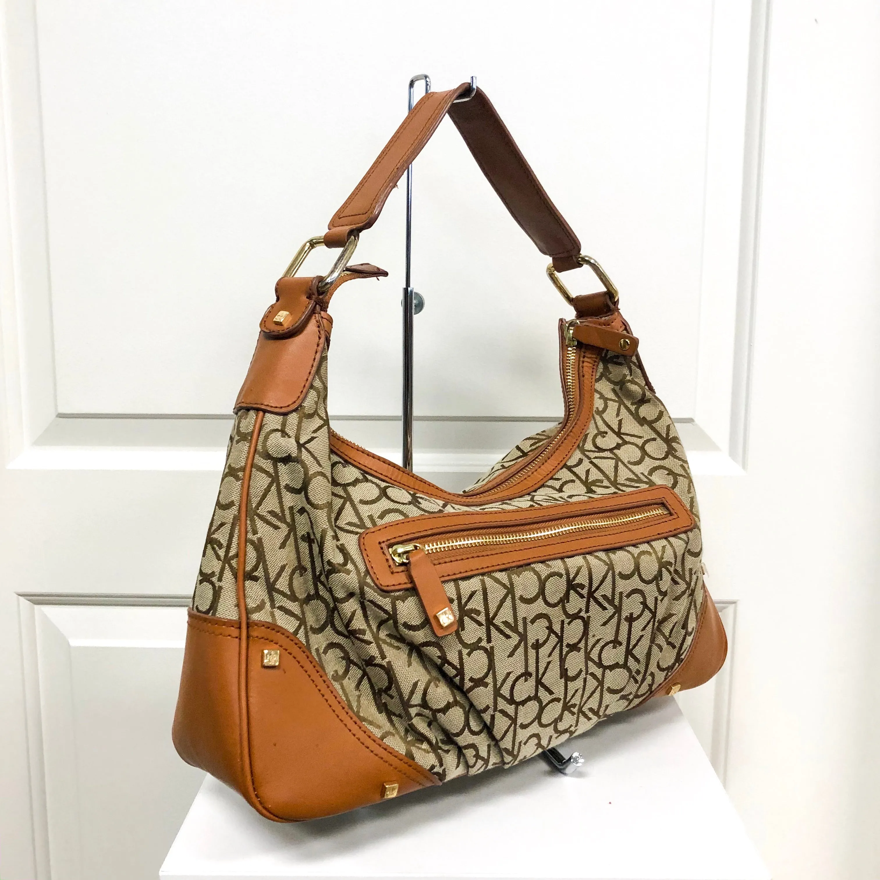 Tan and Coffee CK Logo Shoulder Bag (Calvin Klein)