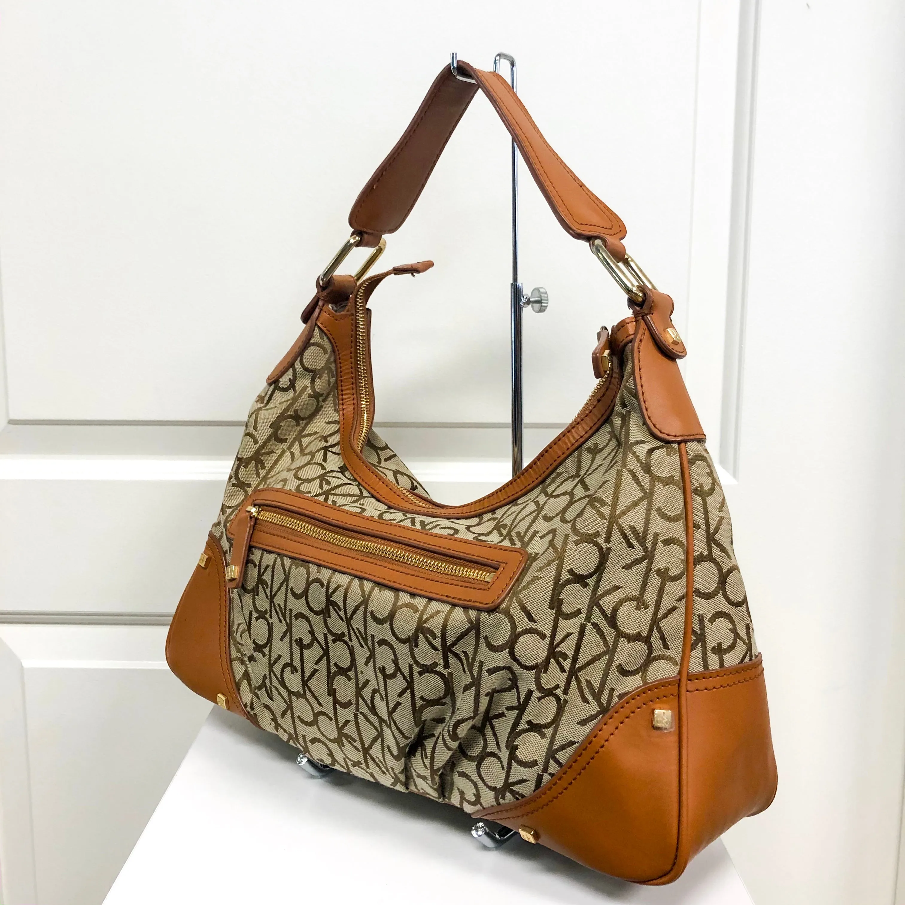 Tan and Coffee CK Logo Shoulder Bag (Calvin Klein)