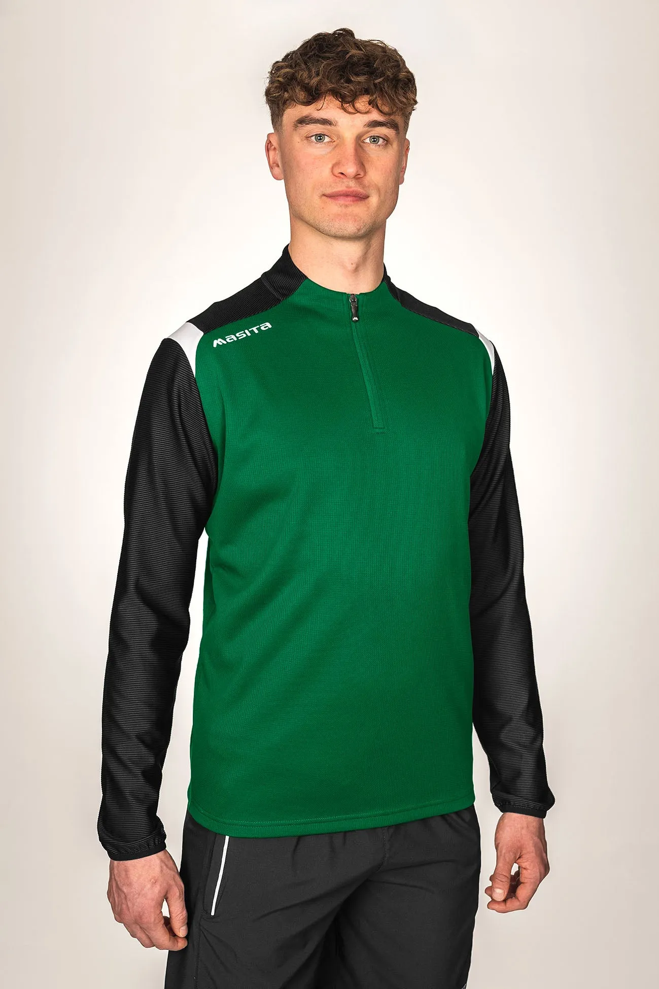 Tara Half Zip Green/Black/White