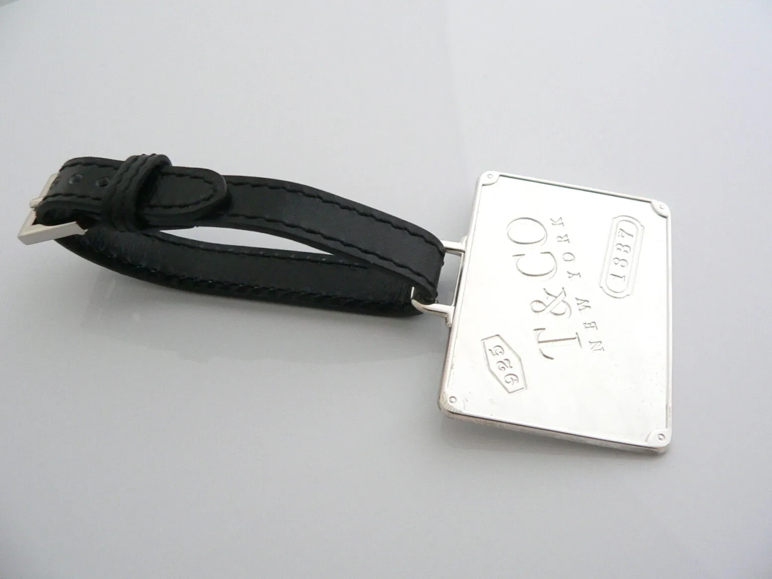 Tiffany & Co Silver Luggage Tag Traveler Bag 1837 Tag Gift Engravable Personal