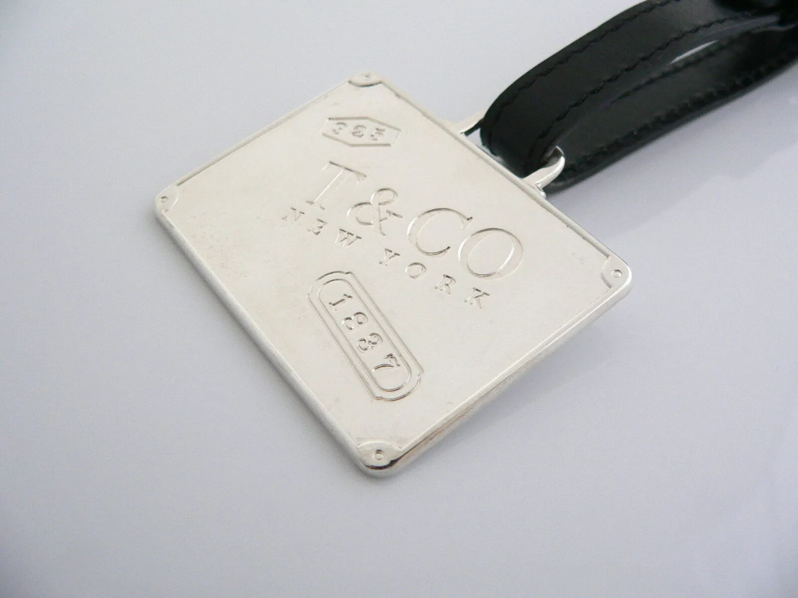 Tiffany & Co Silver Luggage Tag Traveler Bag 1837 Tag Gift Engravable Personal