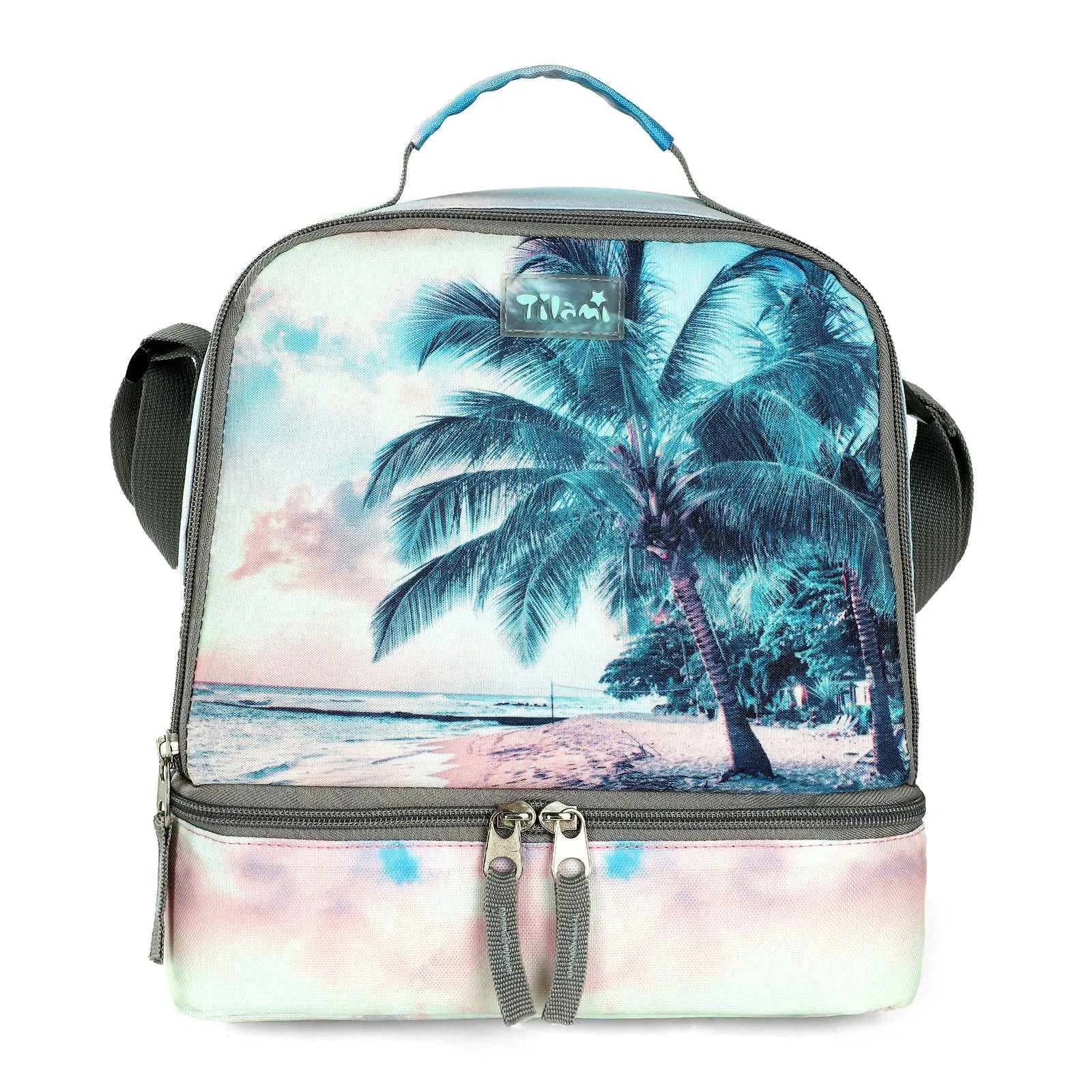 Tilami Green Seaside Rolling Backpack 19 inch with Lunch Bag