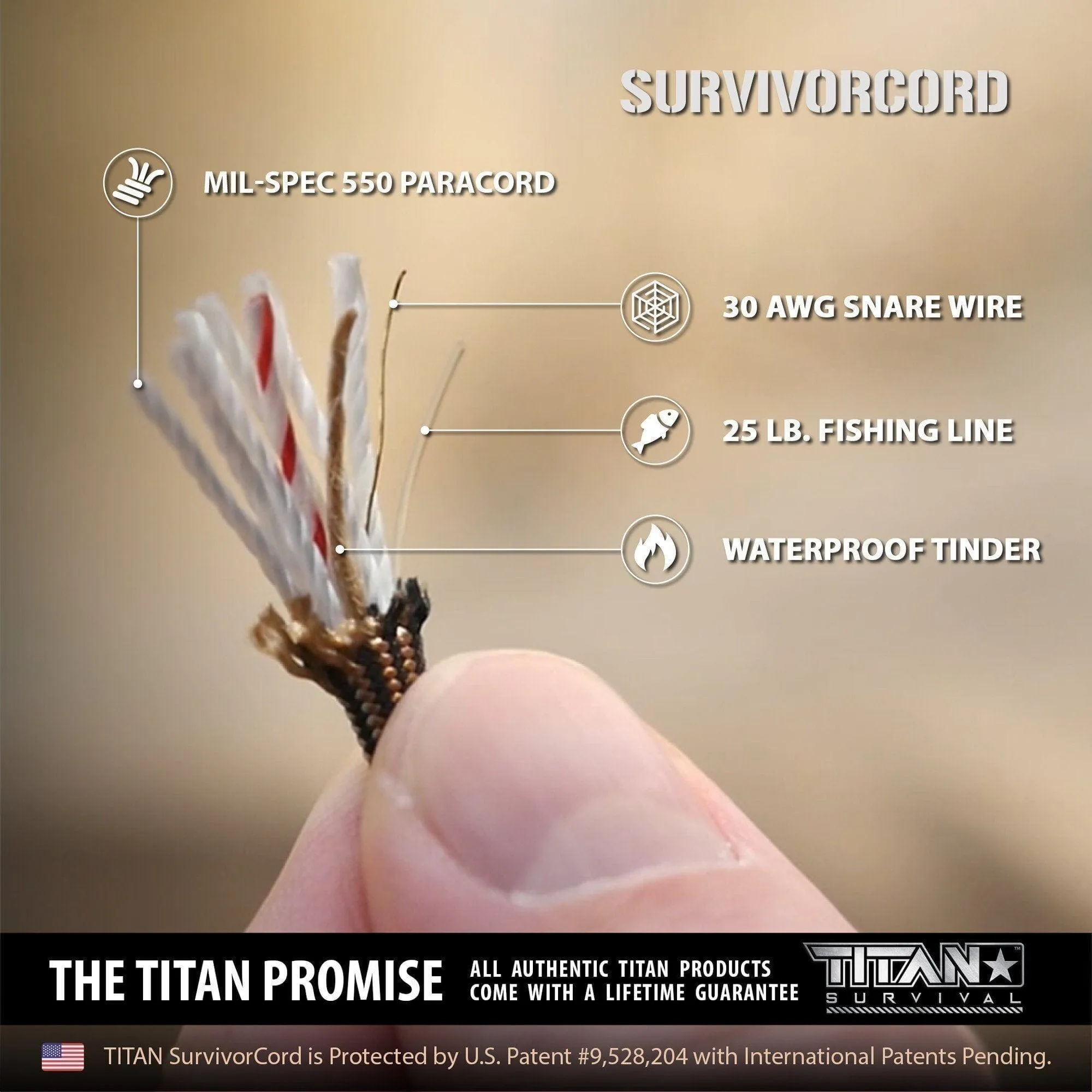 Titan Survival SurvivorCord | REFLECTIVE-YELLOW