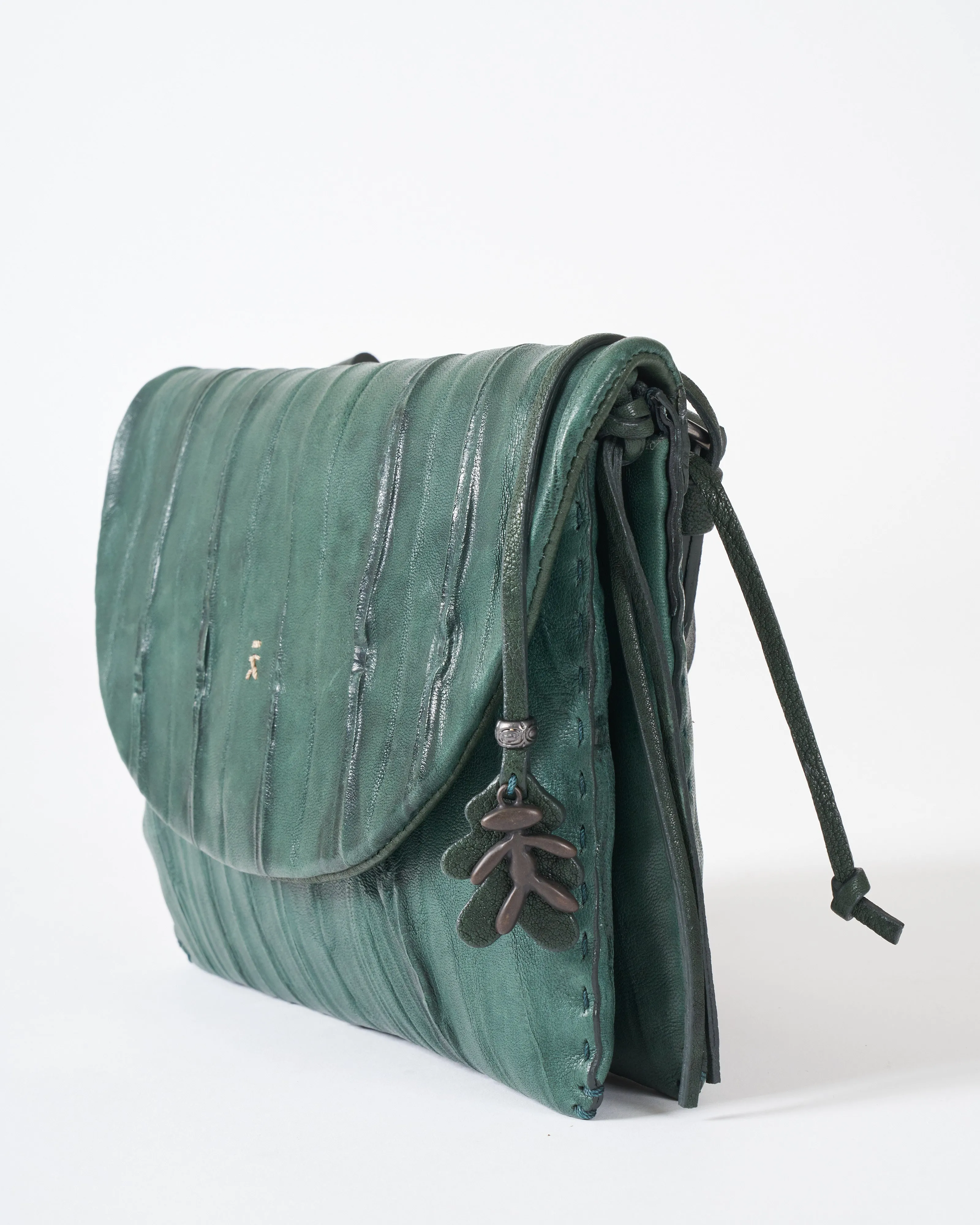 top handle/crossbody - plissettato menta