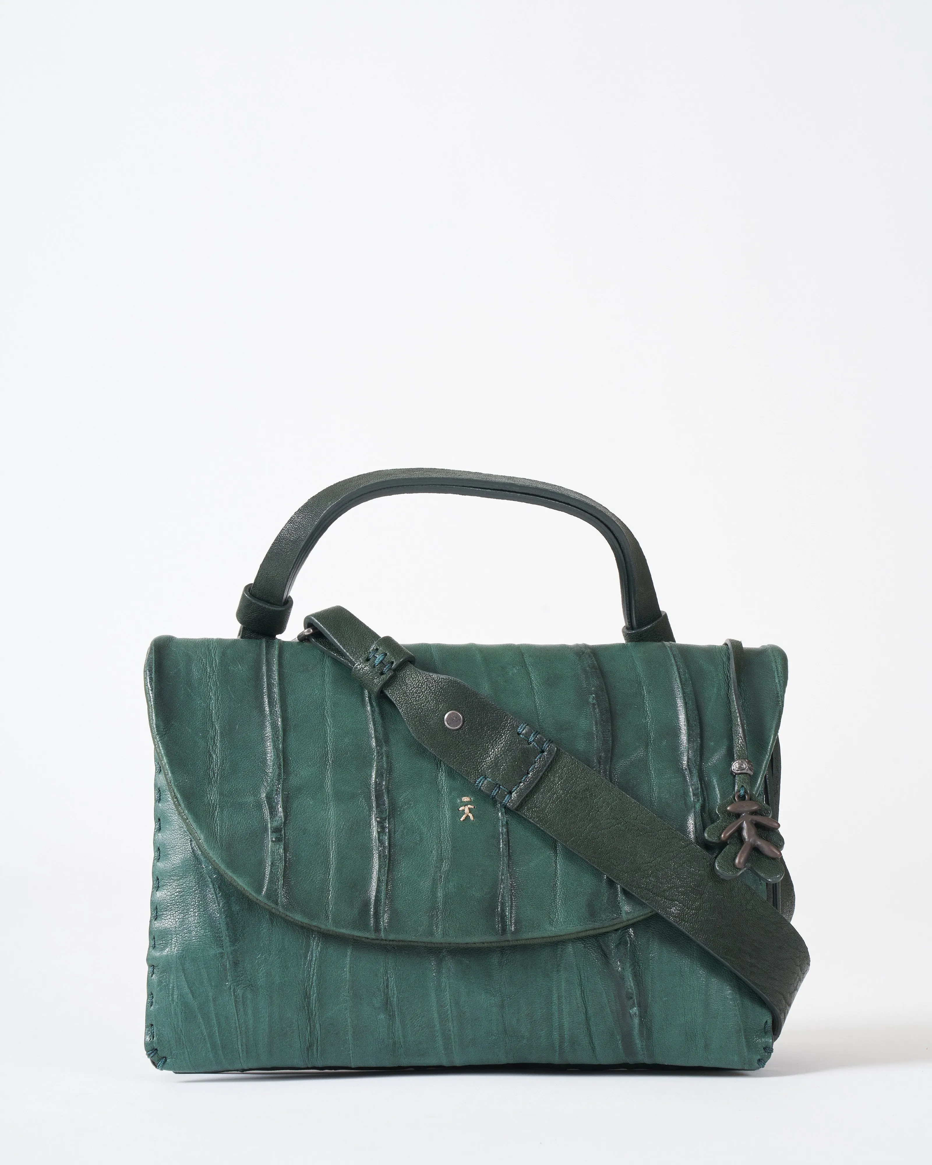 top handle/crossbody - plissettato menta