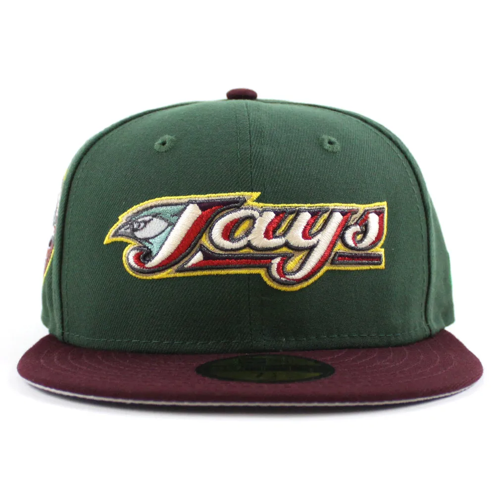 Toronto Blue Jays 30th Season New Era 59Fifty Fitted Hat (Glow in the Dark Pine Green Maroon Gray Under Brim)