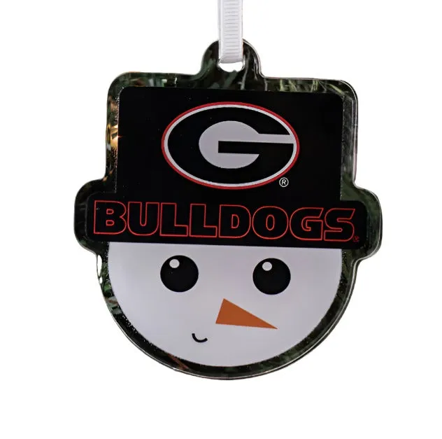 UGA Acrylic Snowman Ornament and Bag Tag