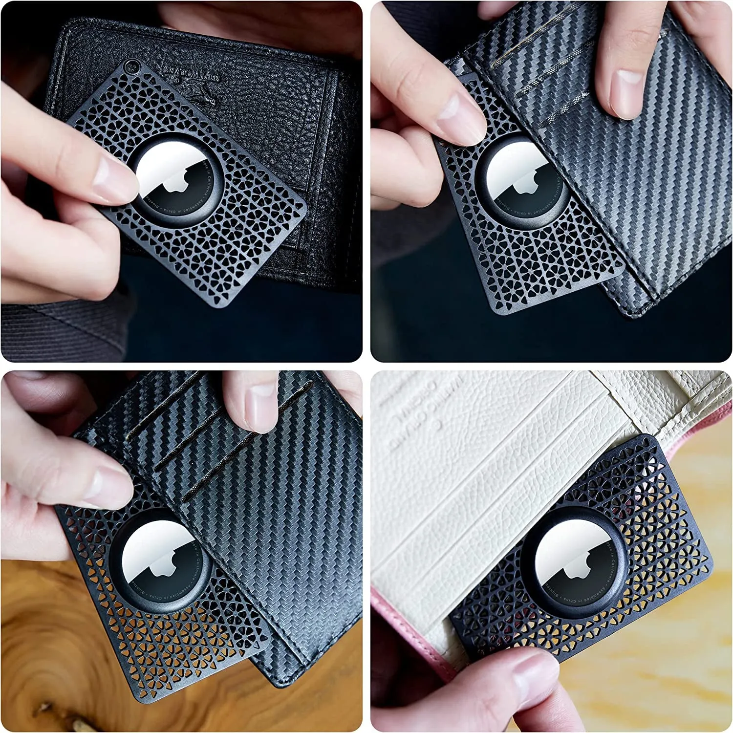 Ultra Thin for Airtag Wallet Card Holder 2 Pack 0.1 inch Thickness