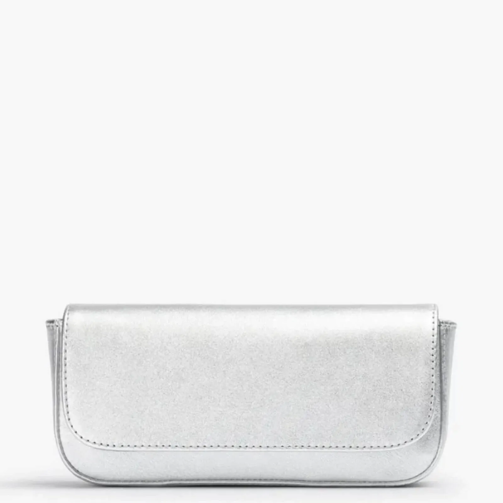 Unisa Zdreamin Silver Leather Clutch Bag