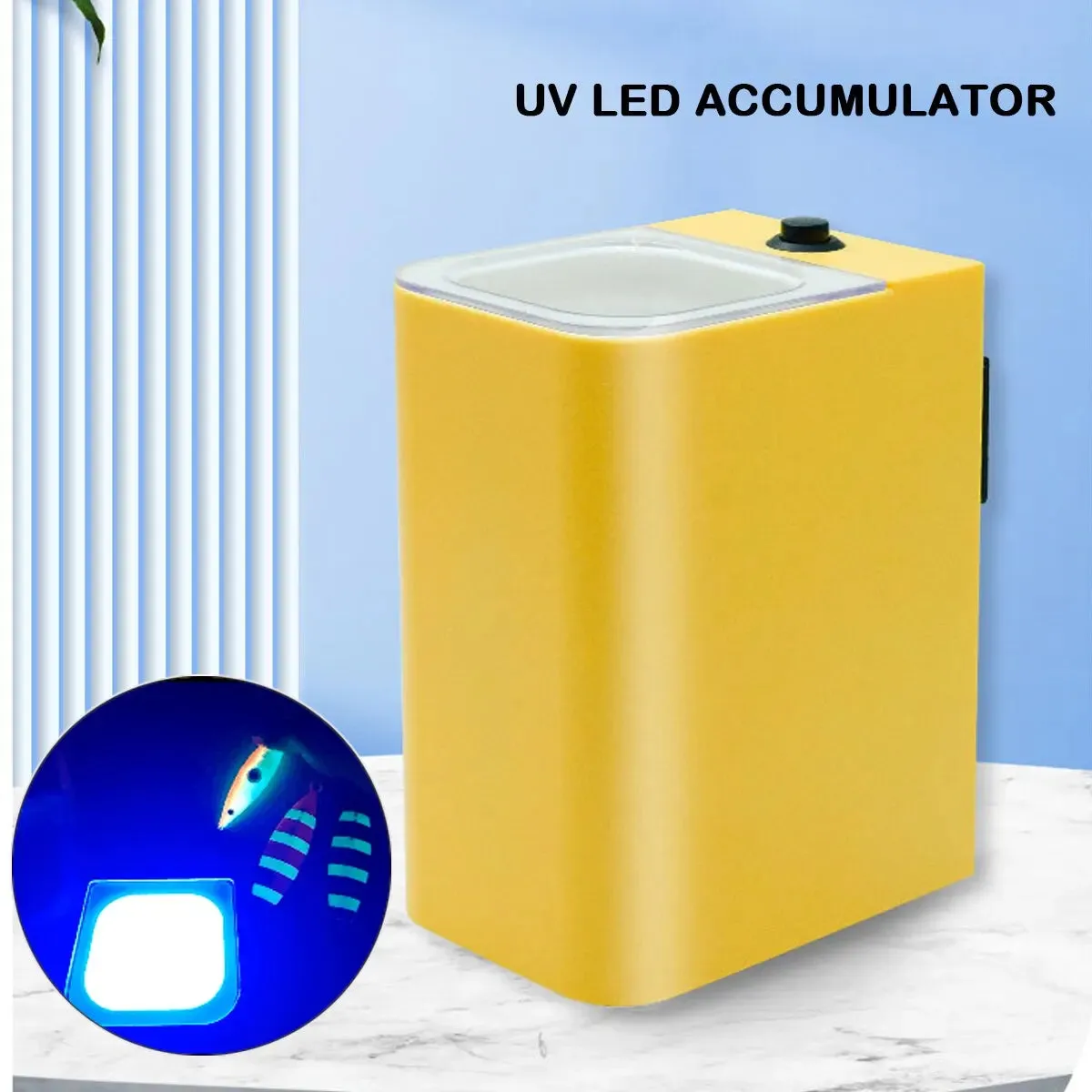 UV Lighter Accumulator Jig Soft Bait LED Flash Glow In Dark Operated Fishing