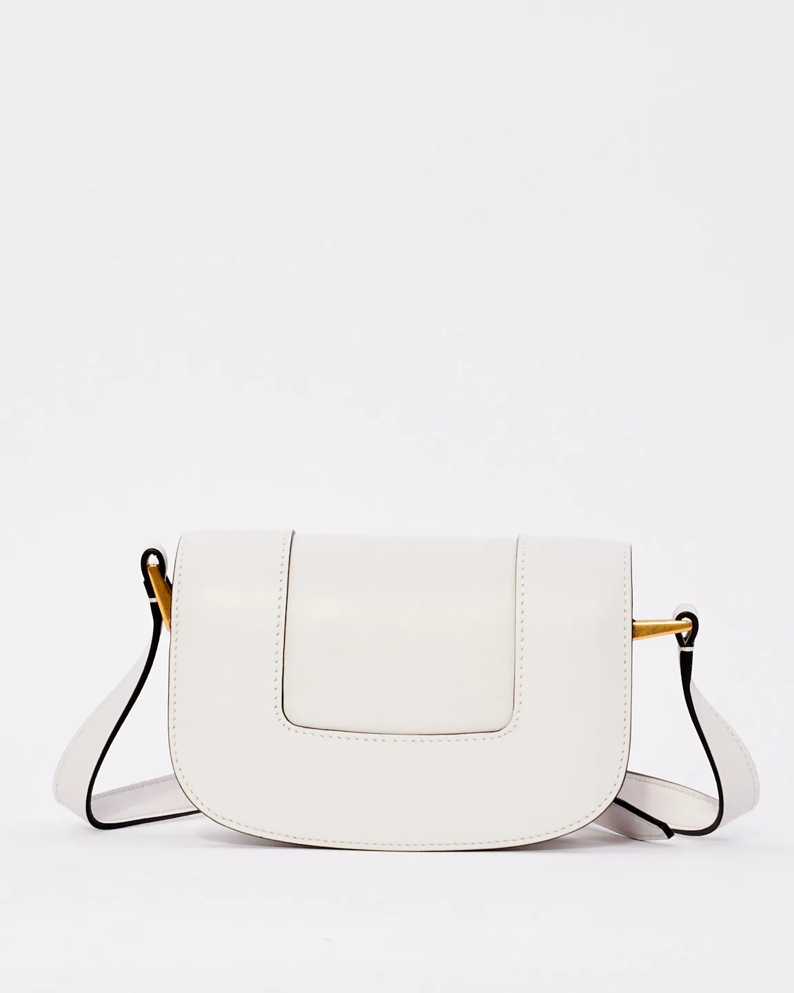 Valentino White Leather SuperVee Crossbody Bag