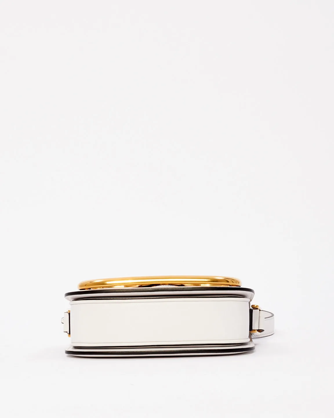 Valentino White Leather SuperVee Crossbody Bag