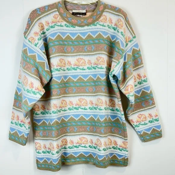 Vintage 80’s Pastel Fairy Kei Kawaii Spank Sweater Women’s Size LXL