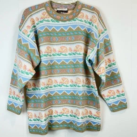 Vintage 80’s Pastel Fairy Kei Kawaii Spank Sweater Women’s Size LXL
