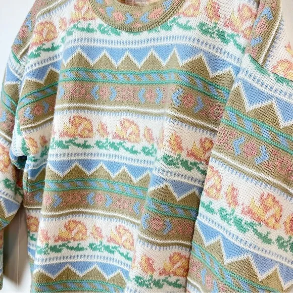 Vintage 80’s Pastel Fairy Kei Kawaii Spank Sweater Women’s Size LXL