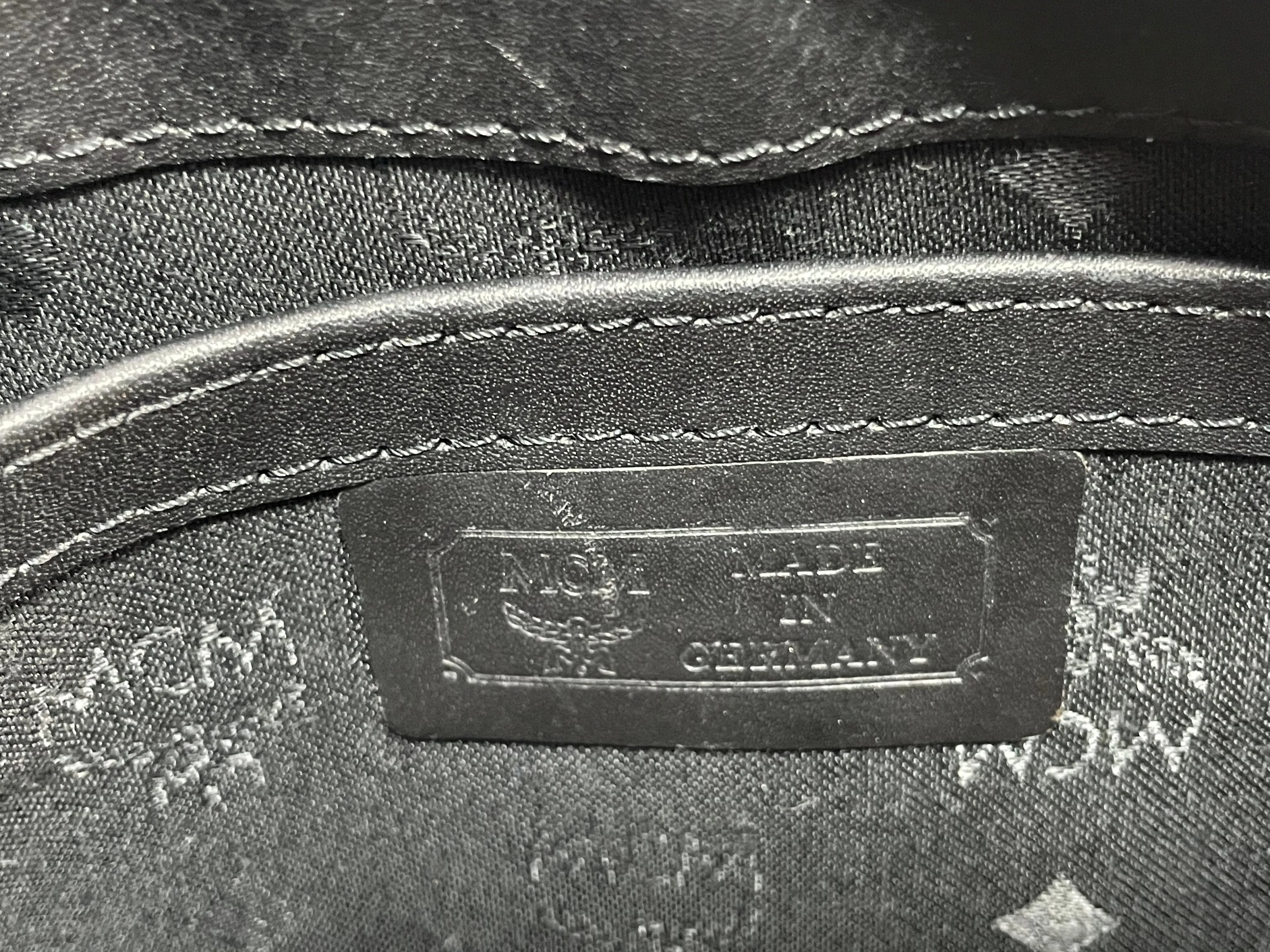 Vintage MCM black monogram speedy bag style handbag, mini duffle bag. Unisex and daily use purse. Classic style in originality. 050601ya5