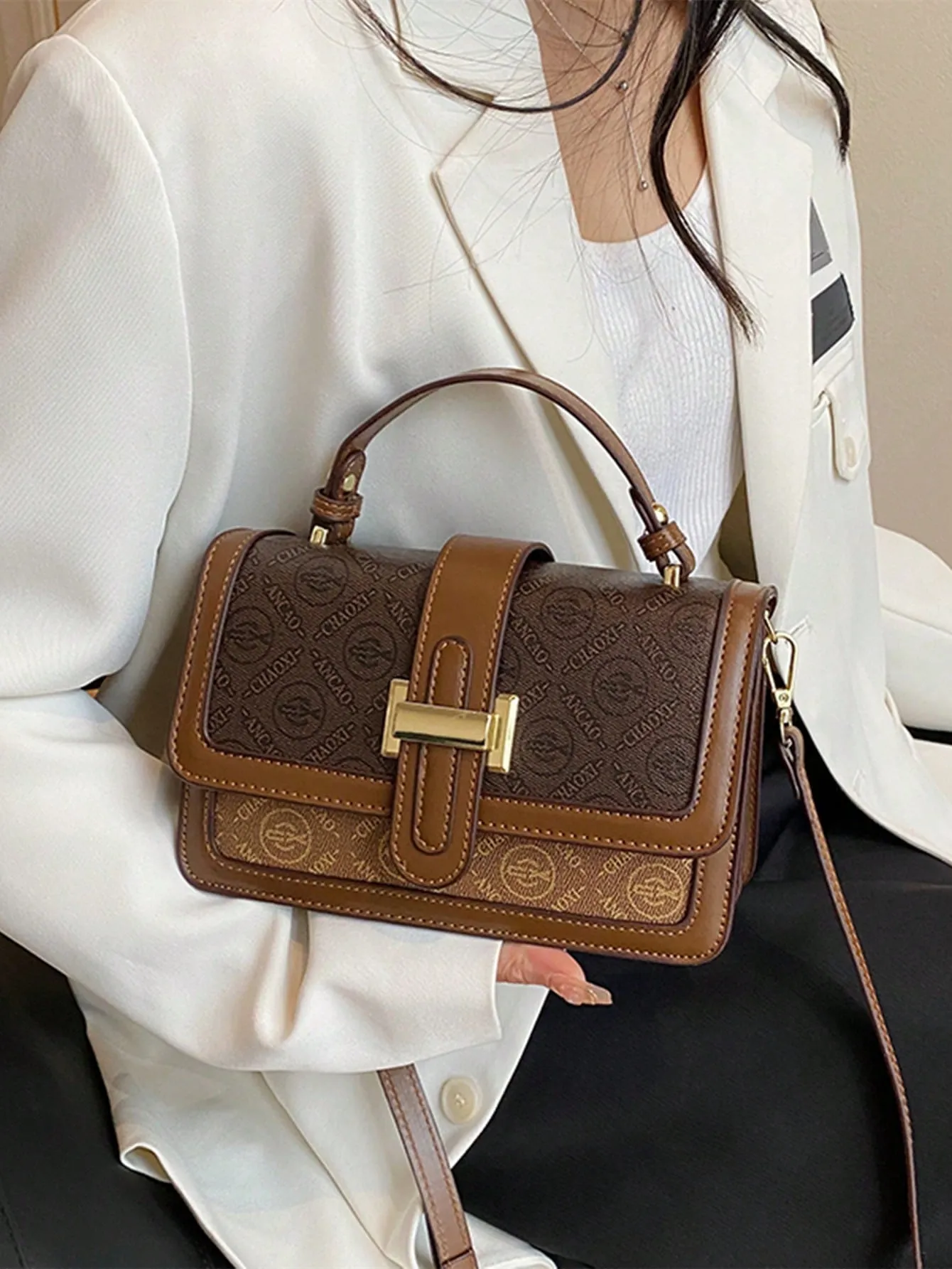 Vintage Prints Small Square Shoulder Crossbody Bag