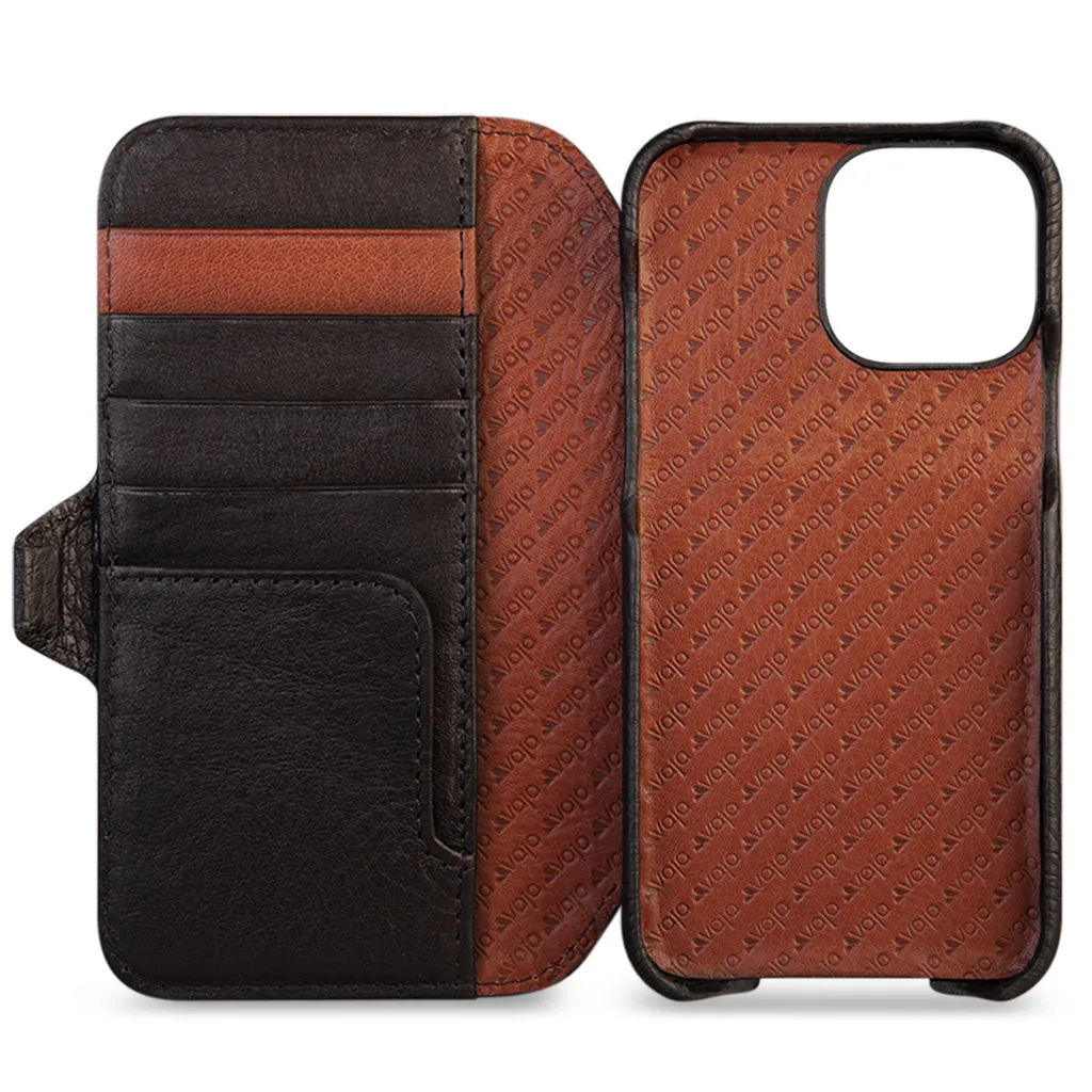 Wallet iPhone 13 Pro Max leather case with MagSafe
