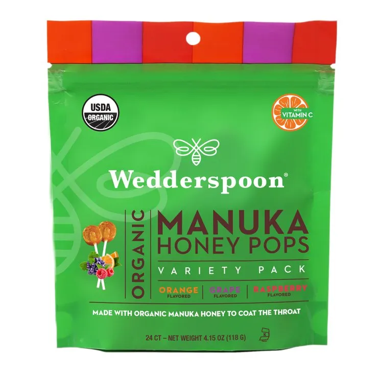 Wedderspoon Organic Manuka Honey Pops - Variety Bag