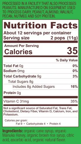 Wedderspoon Organic Manuka Honey Pops - Variety Bag