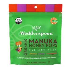 Wedderspoon Organic Manuka Honey Pops - Variety Bag