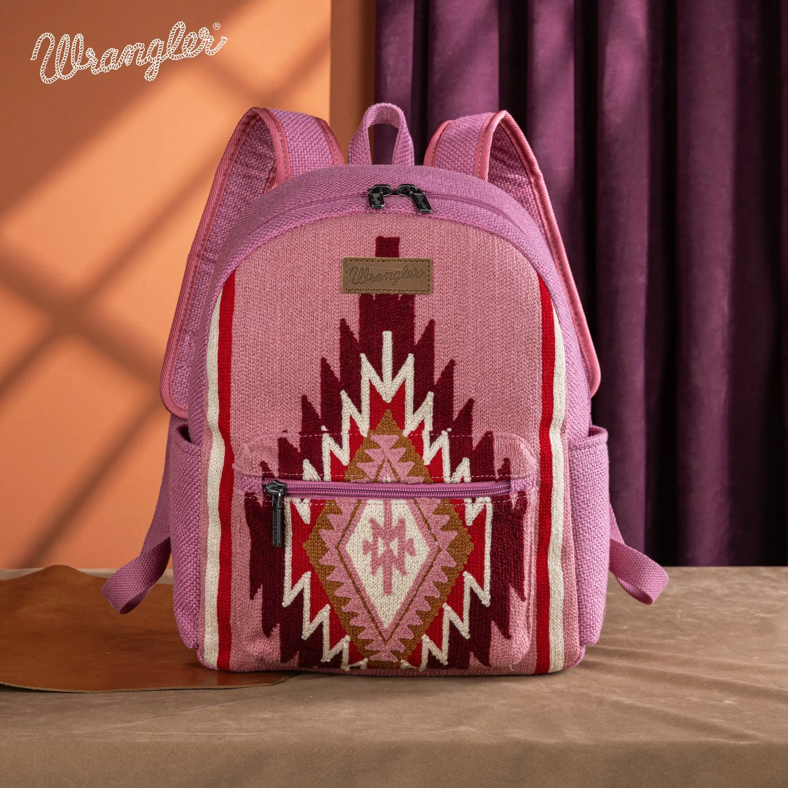 WG174-91152   Wrangler Southwestern  Knitted Backpack - Hot Pink