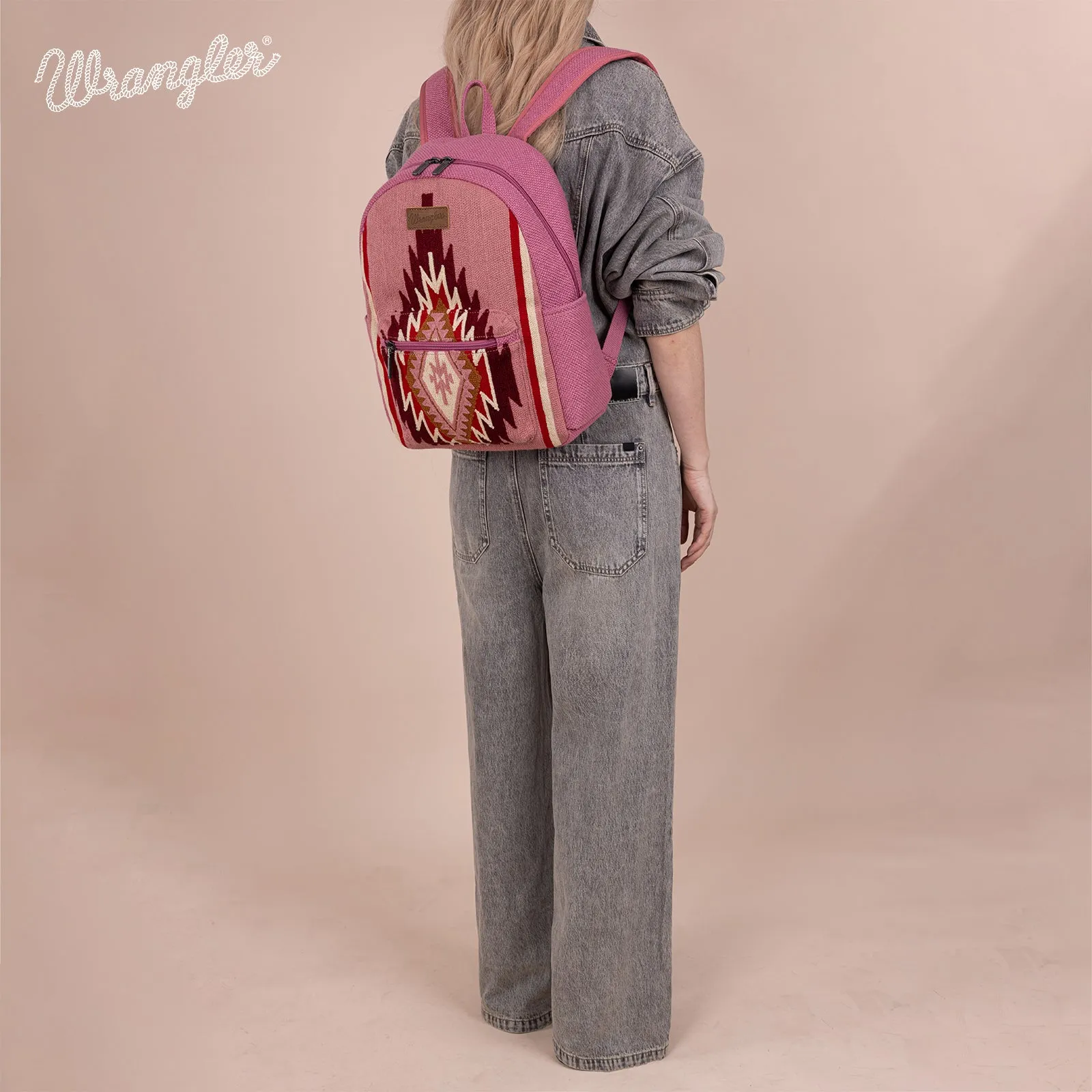 WG174-91152   Wrangler Southwestern  Knitted Backpack - Hot Pink