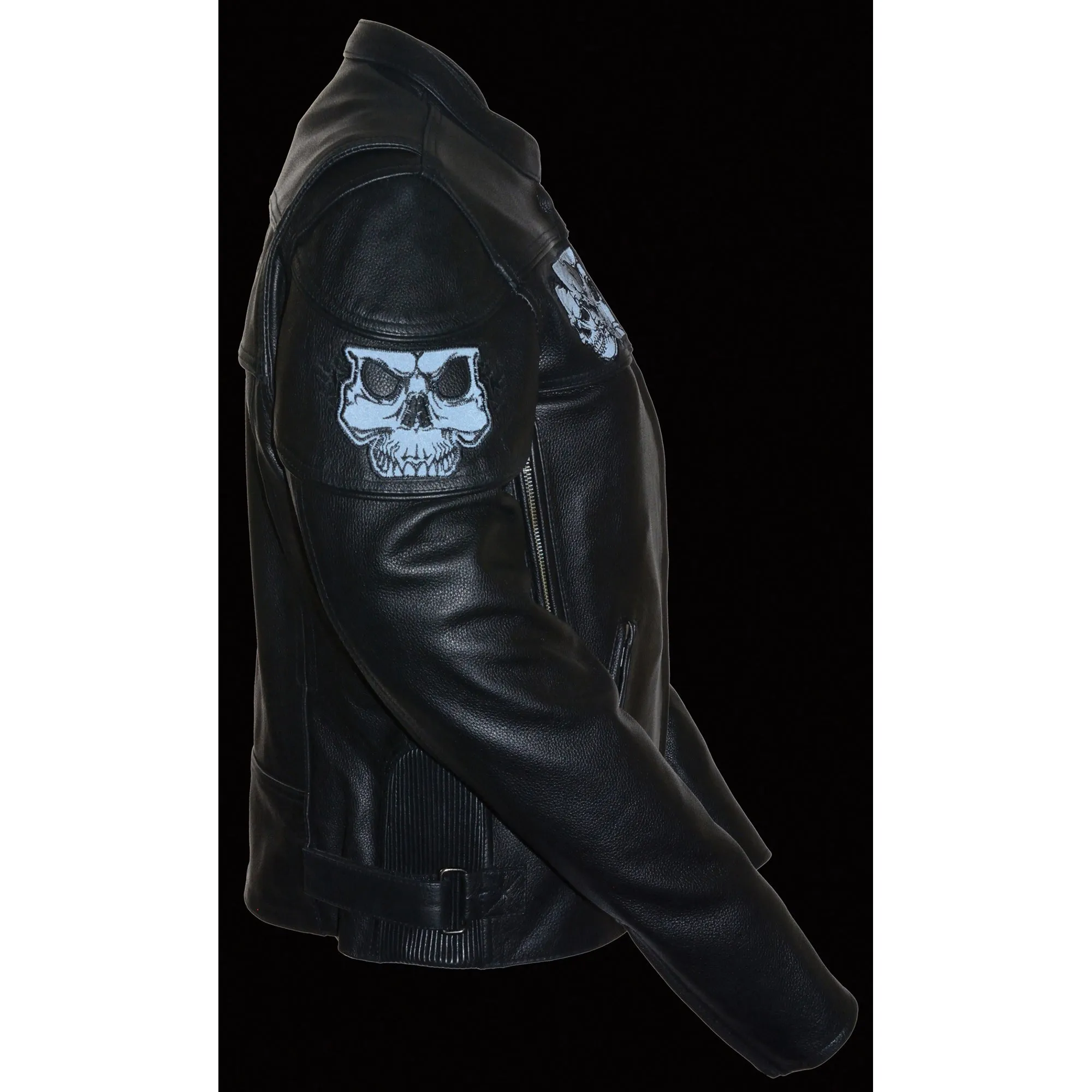 Women's Crossover Scooter Jacket w/ Reflective Skulls