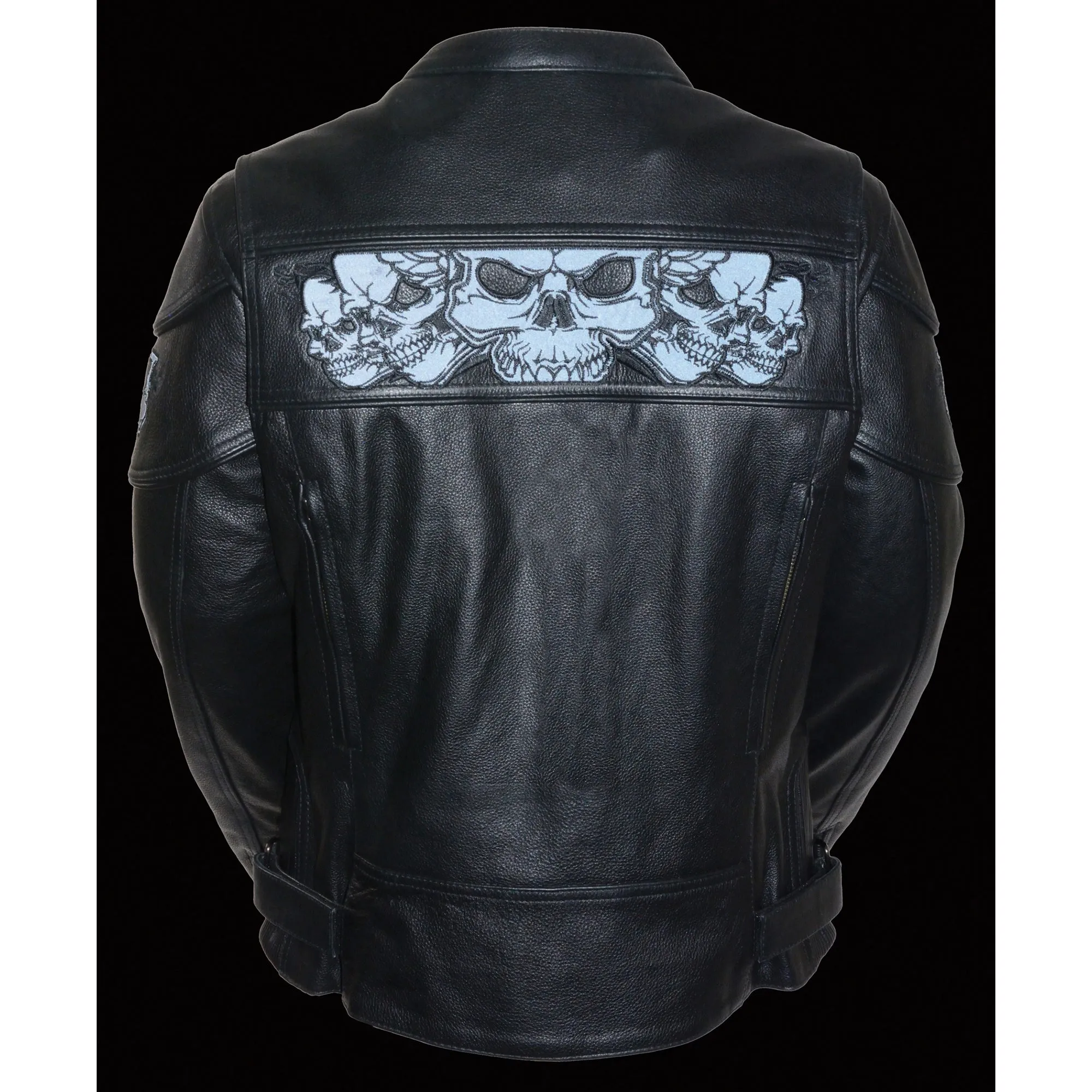 Women's Crossover Scooter Jacket w/ Reflective Skulls
