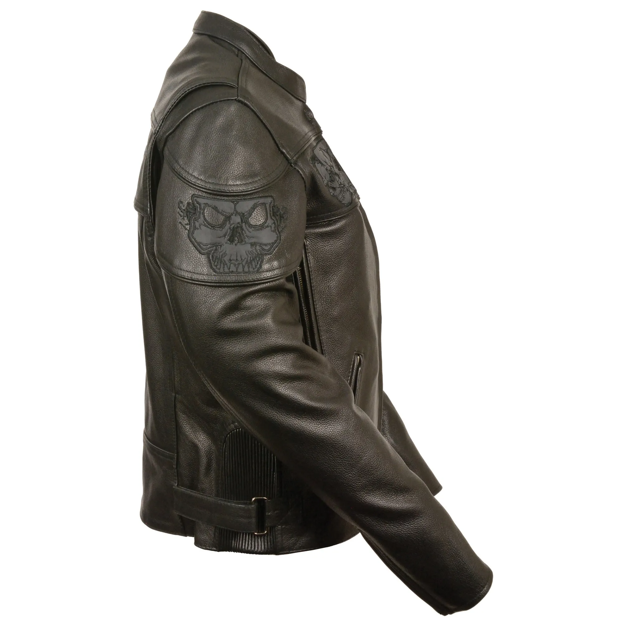 Women's Crossover Scooter Jacket w/ Reflective Skulls