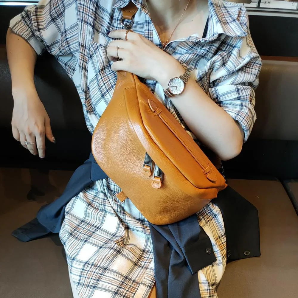 Women's Luxury Genuine Leather Handbag Fanny Bag Pack