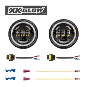 XK GLOW XK042007-B 4.5" Driving Lights Amber Halo
