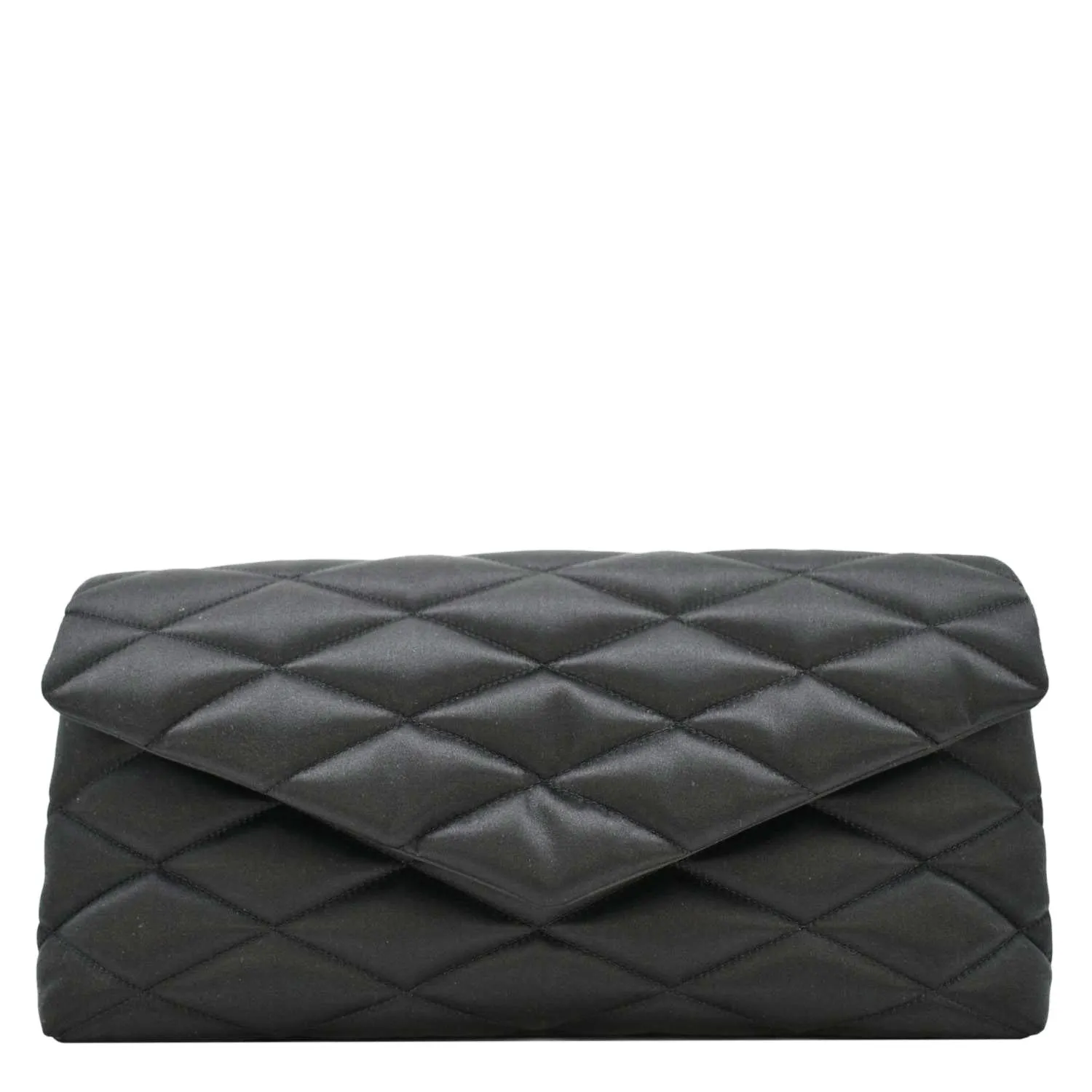 YVES SAINT LAURENT Sade Large Satin Clutch Black