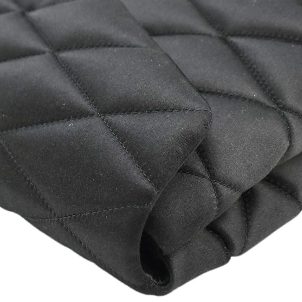YVES SAINT LAURENT Sade Large Satin Clutch Black