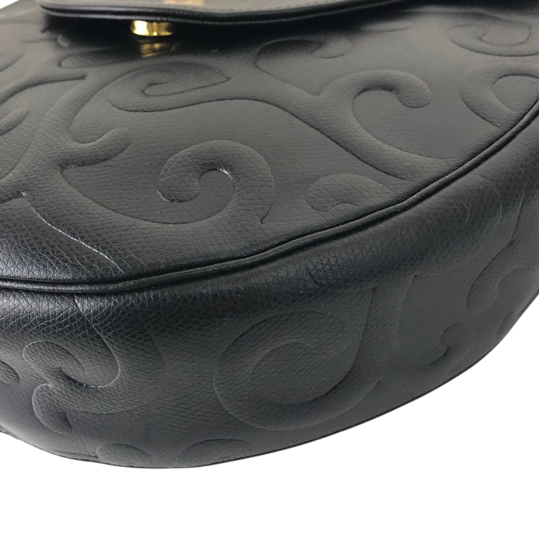 Yves Saint Laurent YSL Logo Shoulder bag Black Vintage cmeran