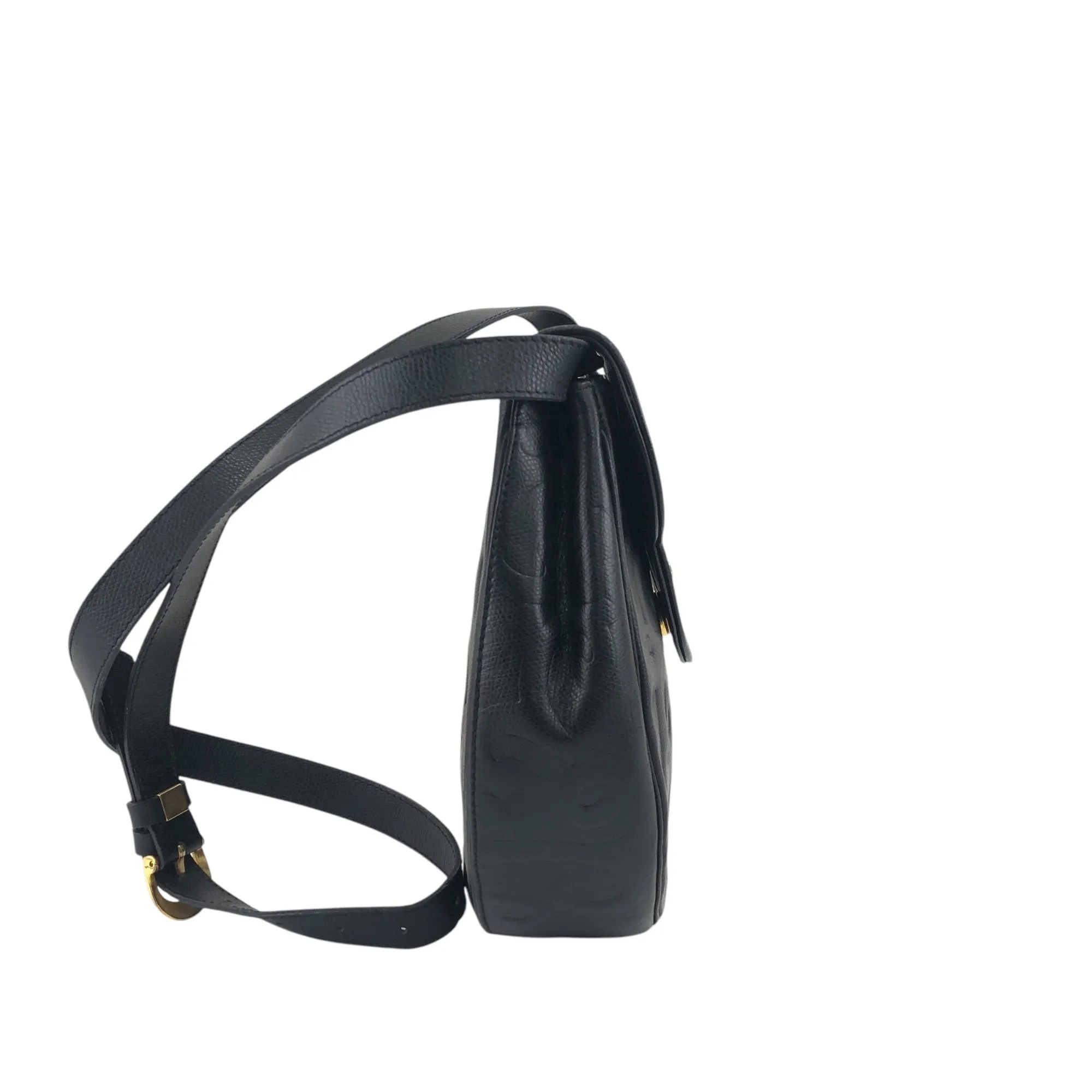 Yves Saint Laurent YSL Logo Shoulder bag Black Vintage cmeran