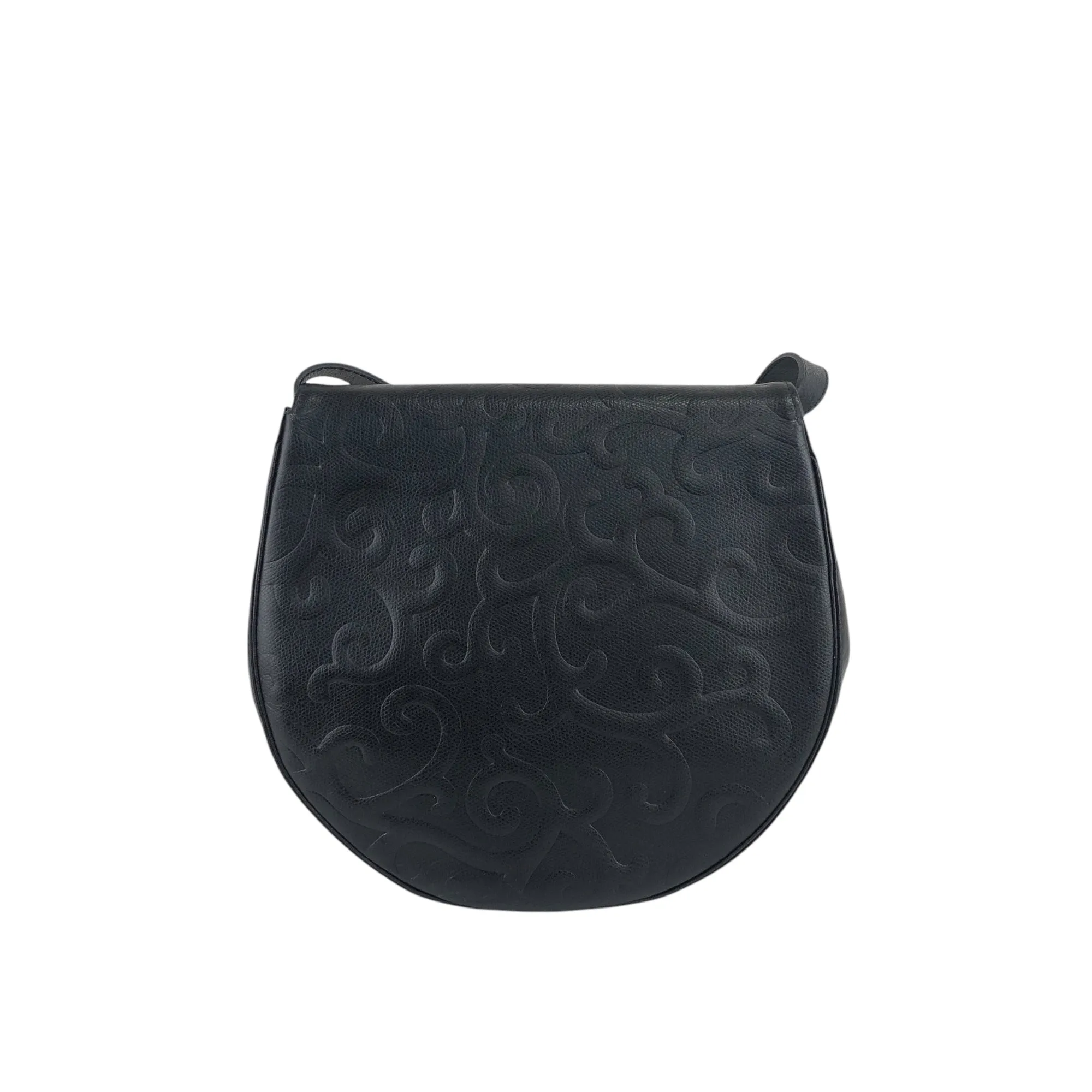 Yves Saint Laurent YSL Logo Shoulder bag Black Vintage cmeran