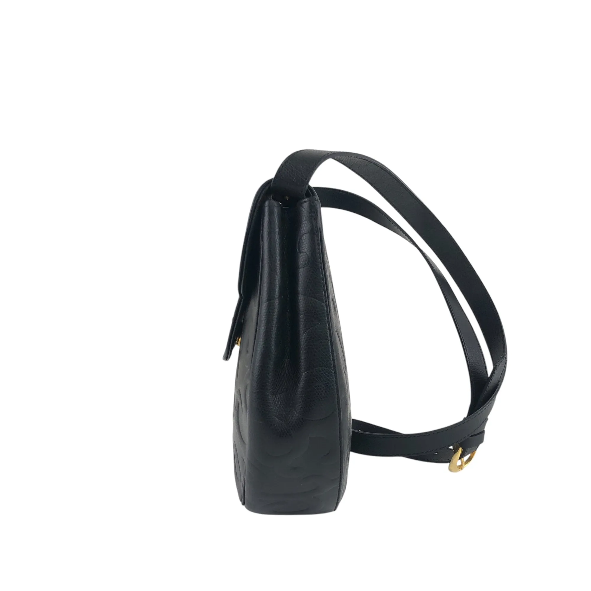 Yves Saint Laurent YSL Logo Shoulder bag Black Vintage cmeran