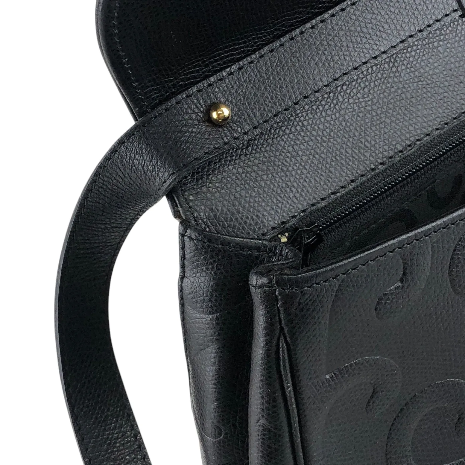 Yves Saint Laurent YSL Logo Shoulder bag Black Vintage cmeran