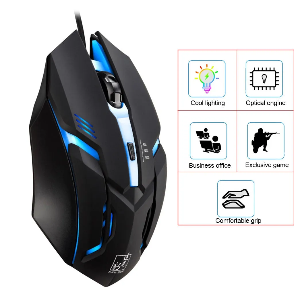 YZ Premiums | Superlight Wired Gaming Mouse w/ LED Light & 4 Button