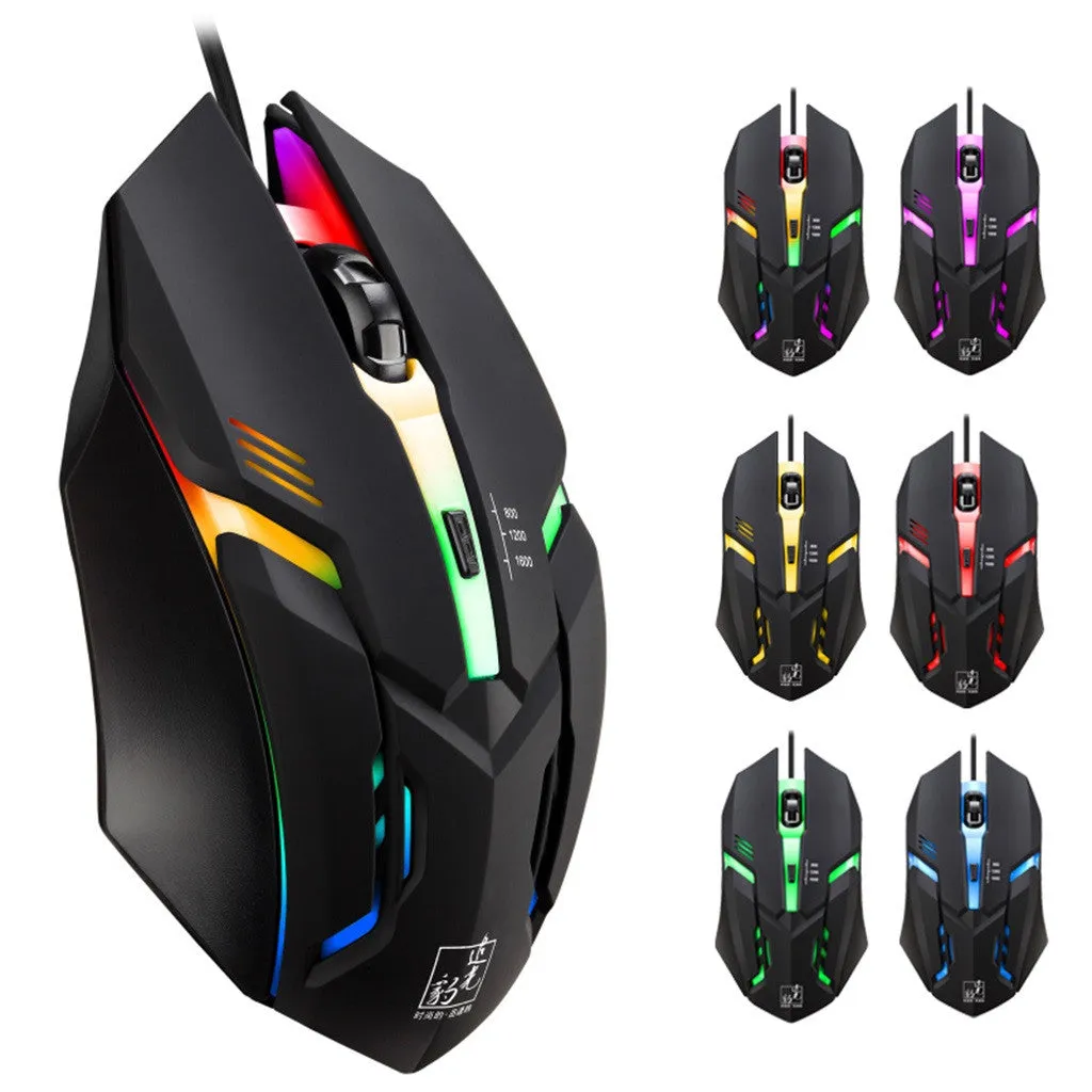 YZ Premiums | Superlight Wired Gaming Mouse w/ LED Light & 4 Button