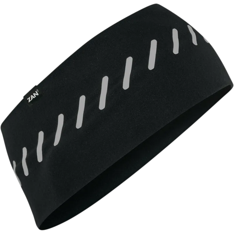 ZAN HEADGEAR HEADBAND SPORTFLEX SERIES REFLECTIVE BLACK HBL114R