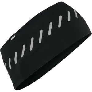ZAN HEADGEAR HEADBAND SPORTFLEX SERIES REFLECTIVE BLACK HBL114R