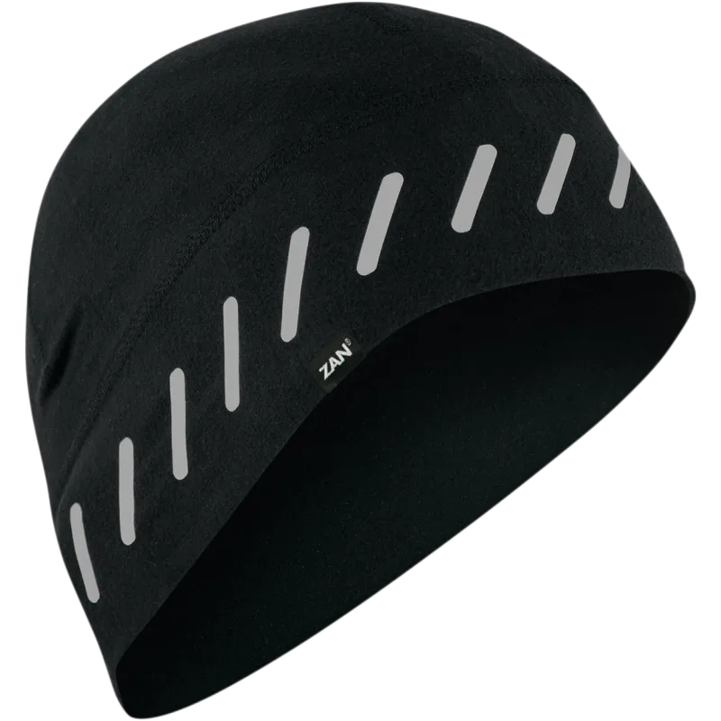 ZAN HEADGEAR HELMET LINER/BEANIE SPORTFLEX SERIES REFLECTIVE BLACK WHL