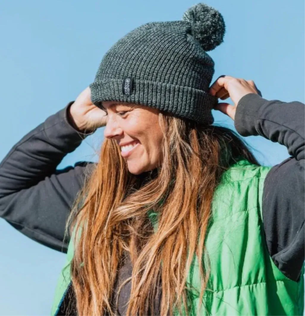 Zapped Outfitters Reflective Knit Pom Beanie : One Size fits most