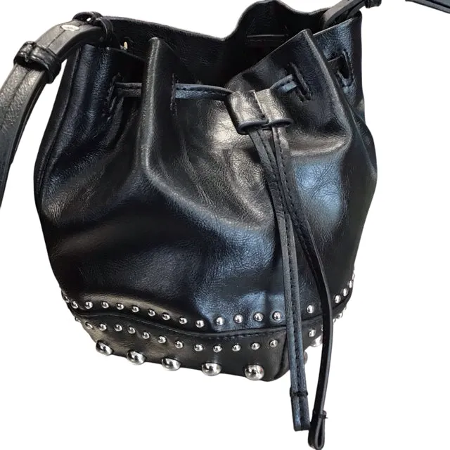 Zara Black Studded Bucket Bag